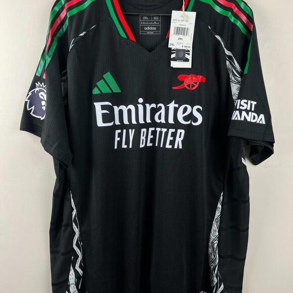 Arsenal FC 2025 Adidas Away Authentic Jersey Black Men’s 2XL Soccer Shirt NWT - Picture 1 of 8